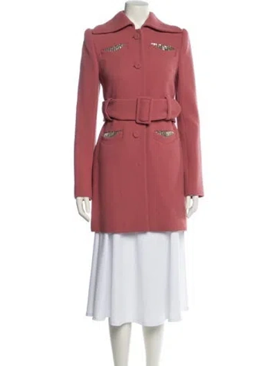 Pre-owned Carven Virgin Wool Coat In Pink