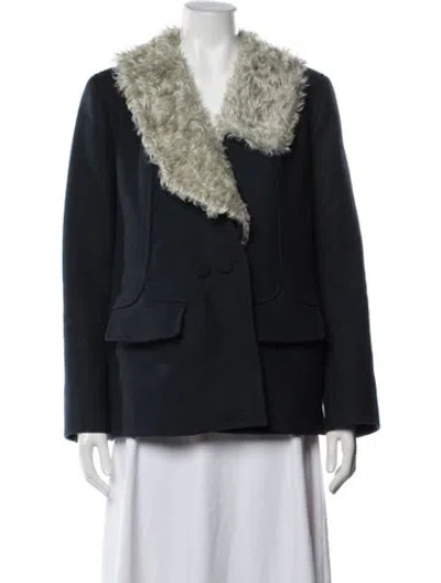 Pre-owned Carven Virgin Wool Jacket In Blue