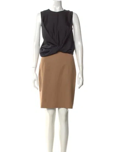 Pre-owned Carven Virgin Wool Knee-length Dress In Black