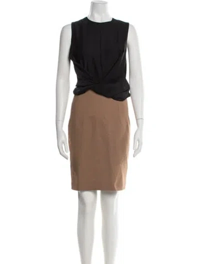 Pre-owned Carven Virgin Wool Knee-length Dress In Black