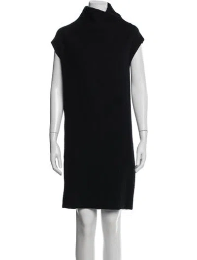 Pre-owned Carven Virgin Wool Knee-length Dress In Black
