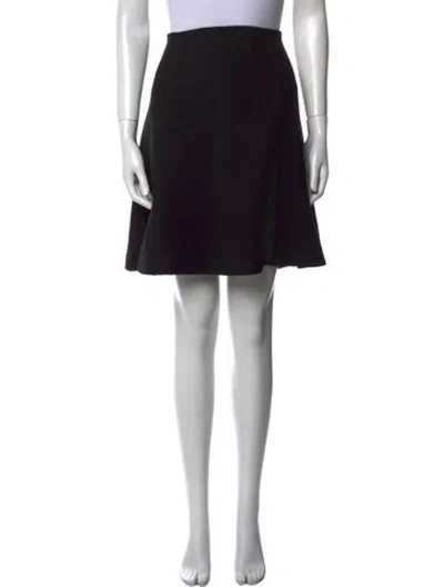 Pre-owned Carven Virgin Wool Knee-length Skirt In Black