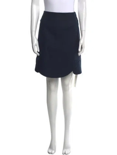 Pre-owned Carven Virgin Wool Knee-length Skirt In Blue
