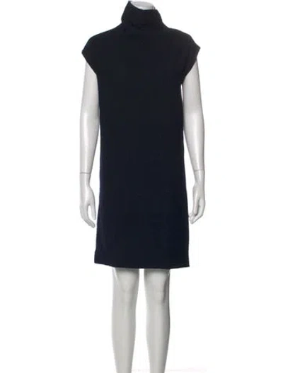 Pre-owned Carven Virgin Wool Mini Dress In Black