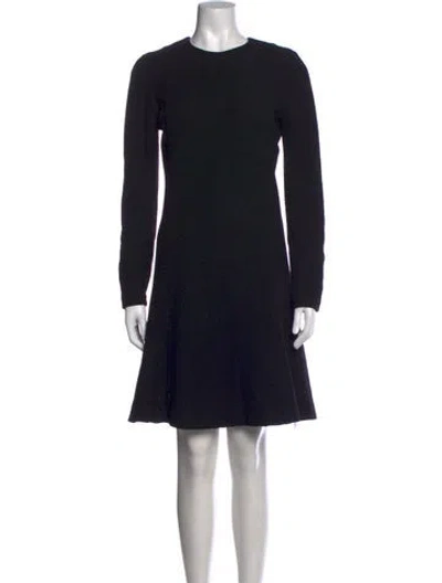 Pre-owned Carven Virgin Wool Mini Dress In Black