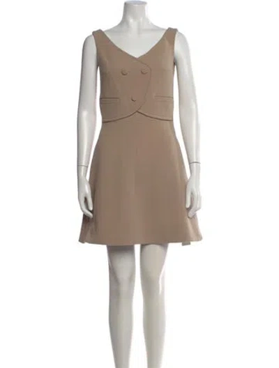 Pre-owned Carven Virgin Wool Mini Dress W/ Tags In Neutral
