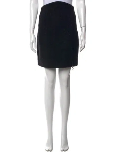 Pre-owned Carven Virgin Wool Mini Skirt In Black