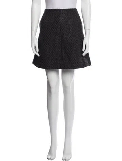 Pre-owned Carven Virgin Wool Mini Skirt In Black