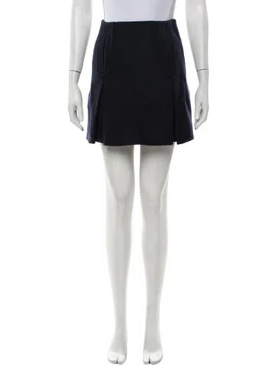 Pre-owned Carven Virgin Wool Mini Skirt In Black