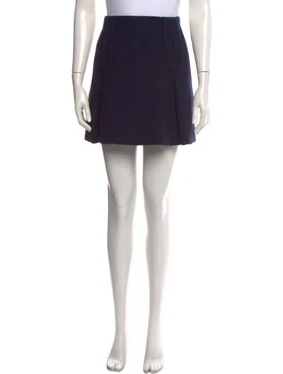 Pre-owned Carven Virgin Wool Mini Skirt In Blue
