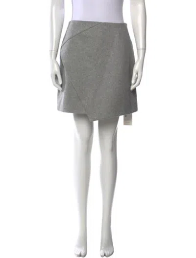 Pre-owned Carven Virgin Wool Mini Skirt In Grey