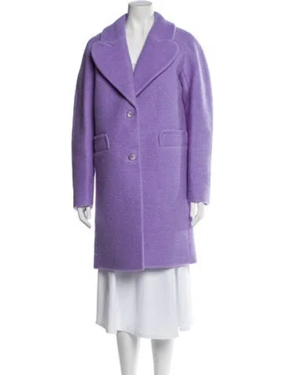 Pre-owned Carven Virgin Wool Peacoat In Purple