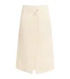 Carven Virgin Wool Safety Pin Midi Skirt In Beige