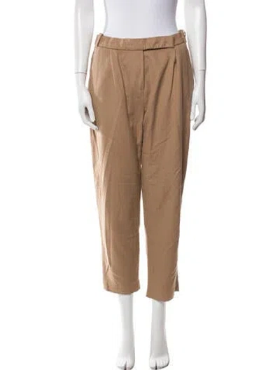 Pre-owned Carven Virgin Wool Straight Leg Pants In Brown