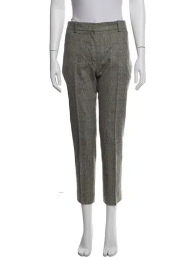 Pre-owned Carven Virgin Wool Straight Leg Pants In Brown