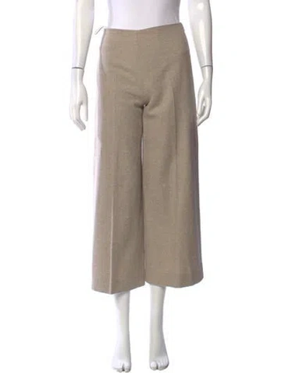 Pre-owned Carven Virgin Wool Wide Leg Pants In Neutral