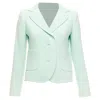 Carven Viscose Virgin Wool Shoulder Darts Blazer In Green