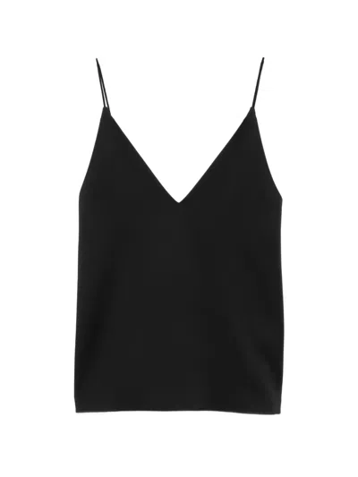 Carven V-neck Blouse In Black