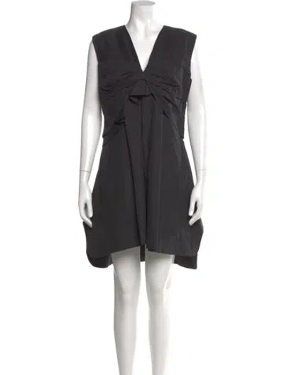 Pre-owned Carven V-neck Knee-length Dress In Black