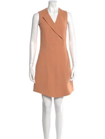 Pre-owned Carven V-neck Knee-length Dress In Orange
