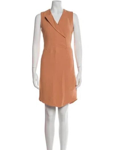 Pre-owned Carven V-neck Knee-length Dress In Orange