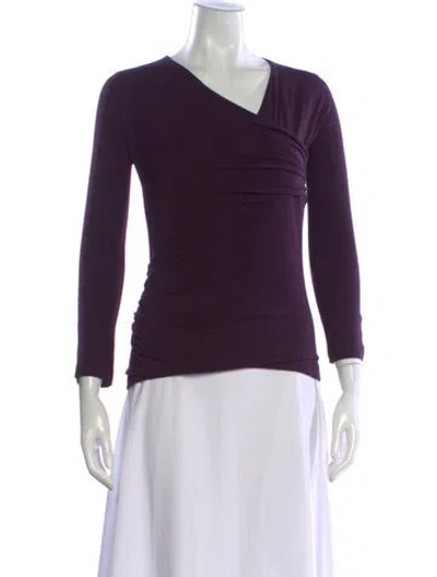 Pre-owned Carven V-neck Long Sleeve Top In Purple
