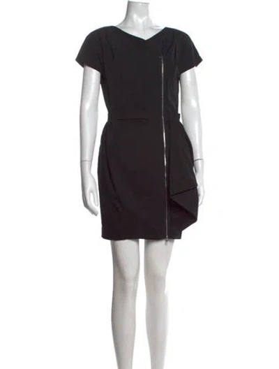 Pre-owned Carven V-neck Mini Dress In Black
