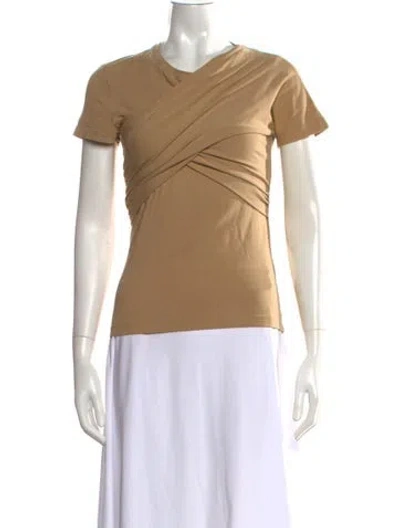Pre-owned Carven V-neck Short Sleeve T-shirt In Neutral