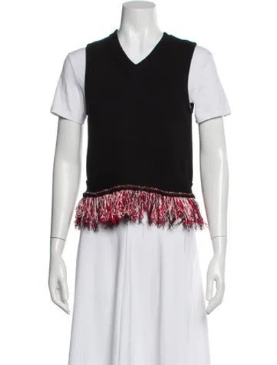 Pre-owned Carven V-neck Sweater In Gray