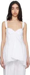 Carven Fitted Cotton Shirt With Adjustable Straps In White