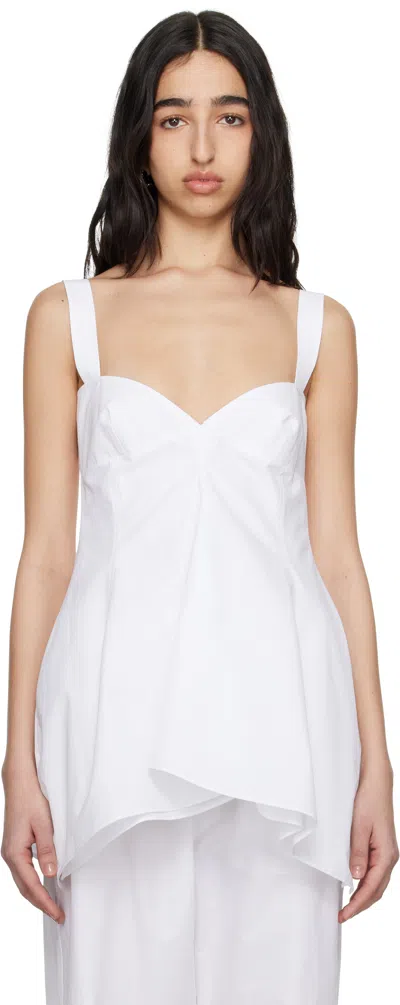 CARVEN WHITE HEAVY POPLIN TOP