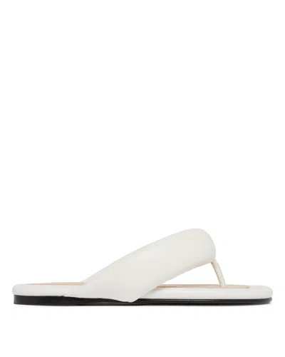Carven White Leather Thong Sandals