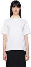 Carven Faux Pearl-embellished Cotton-jersey T-shirt In White