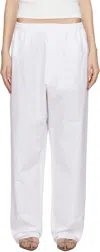 Carven Wide Leg Cotton Pants With Elasticized Waistband In White