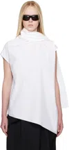 Carven White Scarf Blouse In White