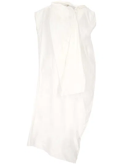 Carven White Sleeveless Midi Dress In Neutral