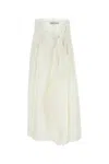 Carven White Viscosa Skirt In White
