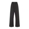 Carven Wide-leg Wool Trousers With Elastic Waistband And Buttoned Details In Black