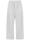 Carven Wide Leg Cotton Pants With Elasticized Waistband