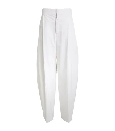 Carven Wide-leg Trousers In White