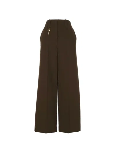 Carven Wide-leg Trousers In Green