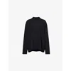 Carven Womens Collared Long-sleeve Woven Top Black In Black