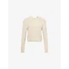 Carven Womens Oat Tie-back Brushed Cashmere Knitted Cardigan In Brown