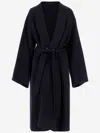 Carven Wool And Cashmere Wrap Coat In Blue