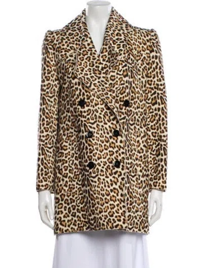 Pre-owned Carven Wool Animal Print Blazer In Neutral