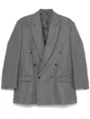 Carven Oversize Wool Blazer In Grey