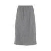 Carven Wool Blend Midi Skirt With Camel Stripe Design In Silver