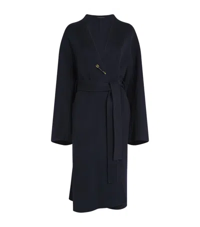 Carven Wool-cashmere Wrap Coat In Black