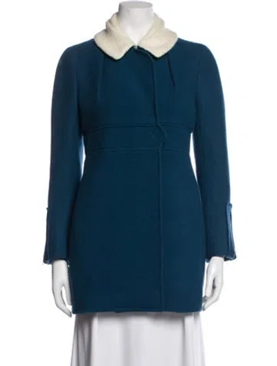 Pre-owned Carven Wool Coat In Blue