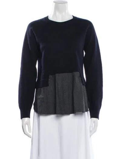Pre-owned Carven Wool Crew Neck Sweater In Blue